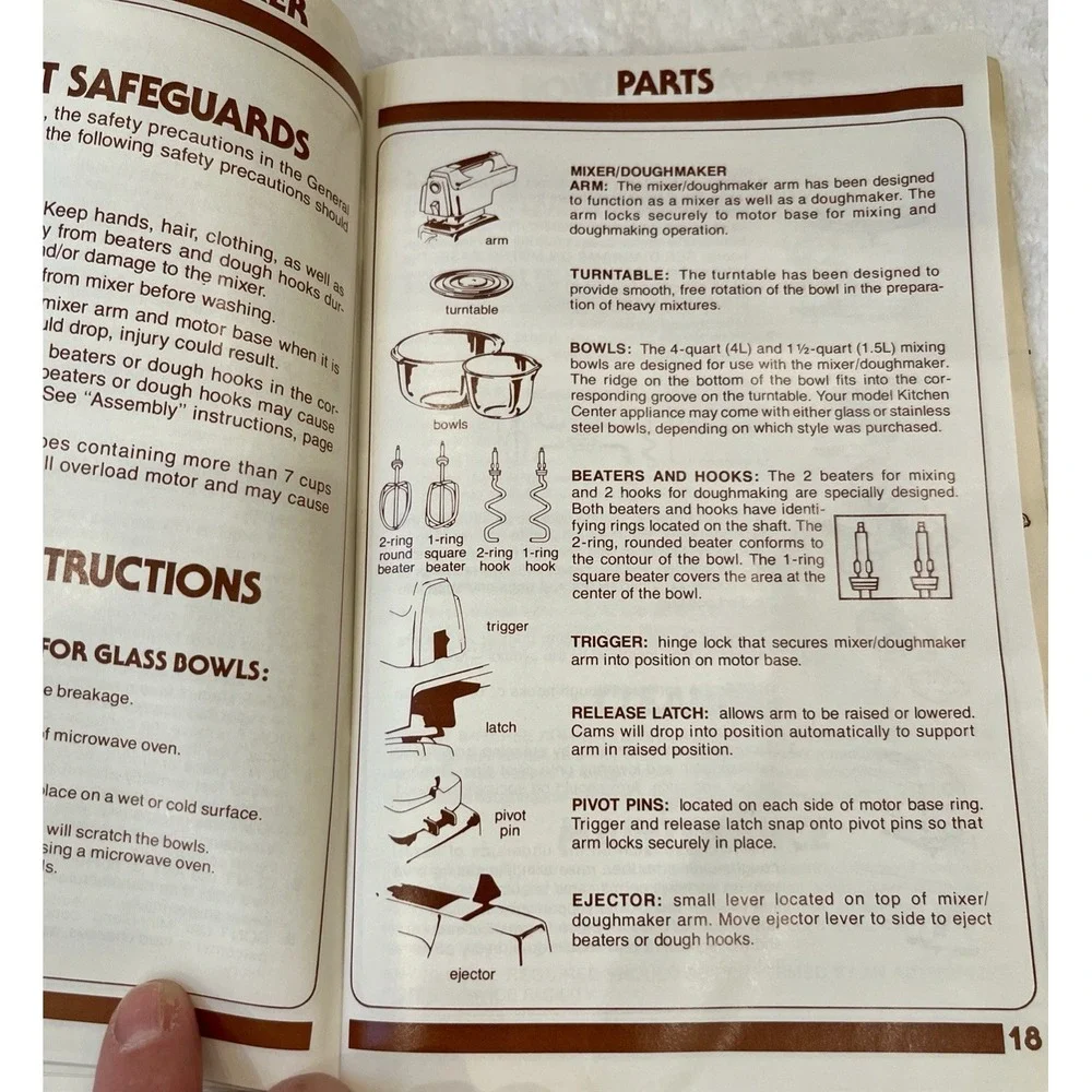 Vintage 1984 Oyster Kitchen Center Cookbook Instruction Manual
